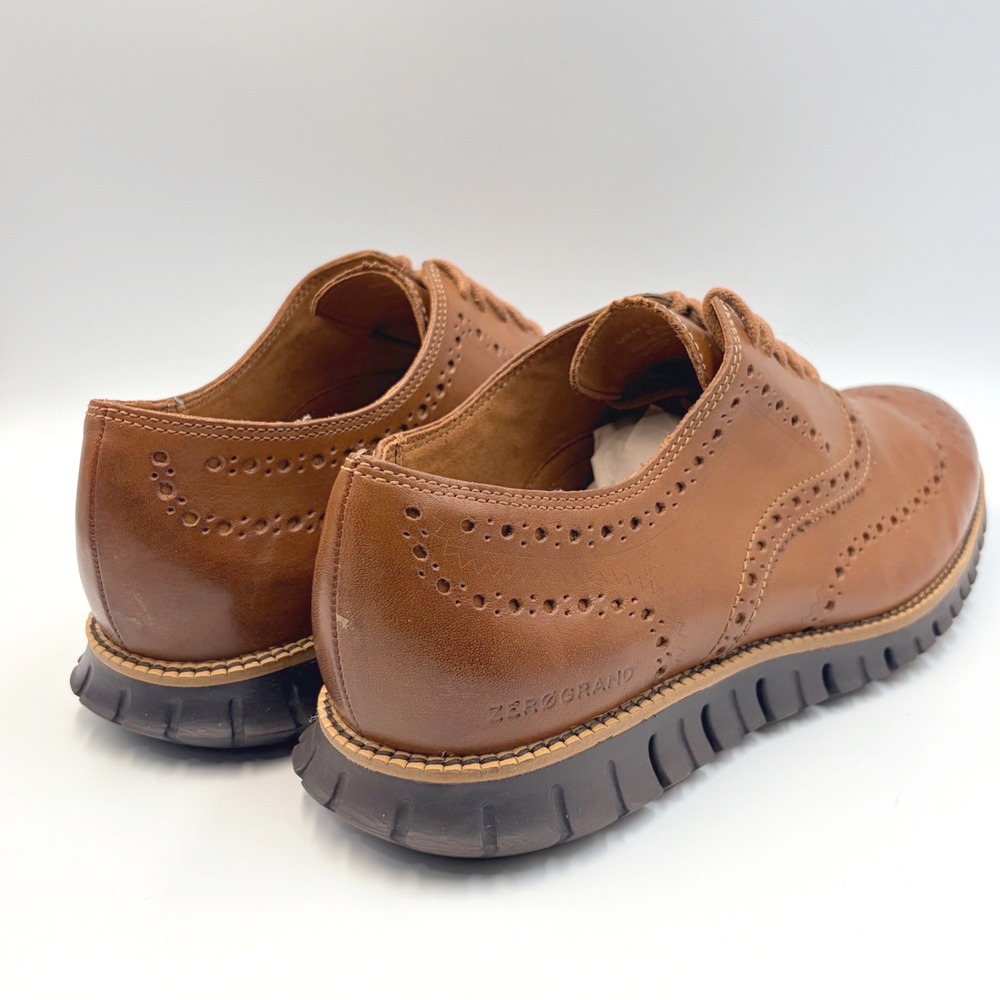 Cole Haan Zerogrand Wingtip Oxford British Tan Leather C29411 Mens 10.5 M - Picture 5 of 13